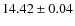 $ 14.42 \pm 0.04$