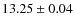 $ 13.25 \pm 0.04$