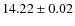 $ 14.22 \pm 0.02$