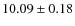 $ 10.09 \pm 0.18$