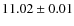 $ 11.02 \pm 0.01$