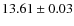 $ 13.61 \pm 0.03$