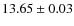 $ 13.65 \pm 0.03$