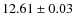 $ 12.61 \pm 0.03$