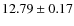 $ 12.79 \pm 0.17$
