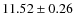 $ 11.52 \pm 0.26$