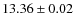 $ 13.36 \pm 0.02$
