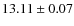 $ 13.11 \pm 0.07$