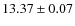 $ 13.37 \pm 0.07$