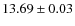 $ 13.69 \pm 0.03$