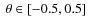 $~\theta\in[-0.5,0.5]$