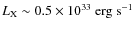 $L_{\rm X}\sim0.5\times10^{33}~\mbox{erg}~\mbox{s}^{-1}$