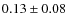 $0.13\pm0.08$