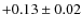 $+0.13\pm0.02$