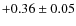 $+0.36\pm0.05$