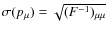 $\sigma(p_\mu) = \sqrt{(F^{-1})_{\mu\mu}}$