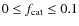 $0 \leq f_{\rm cat} \leq 0.1$