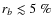 $r_b \lesssim 5~\%$
