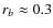 $r_b \approx 0.3$