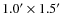 $1.0^\prime\times1.5^\prime $