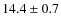 $14.4\pm0.7 $