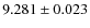 $9.281\pm0.023$