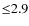${\leq}2.9$