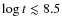 $\log t \lesssim 8.5$