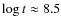 $\log t\approx8.5$