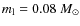 $m_{\rm l}=0.08~M_\odot$