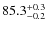 $\rm 85.3_{- 0.2}^{+ 0.3}$