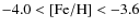 $-4.0 < {\rm [Fe/H]} < -3.6$