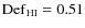 ${\rm Def}_{\rm HI}=0.51$