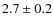 $2.7\pm 0.2$