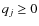 $q_{j} \geq 0$