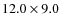 $12.0\times 9.0$