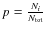 $p=\frac{N_{i}}{N_{\rm tot}}$