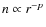 $n\propto r^{-p}$
