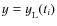 $y=y_{{\rm L}}^{}(t_i)$
