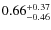 $0.66^{\rm +0.37}_{-0.46}$