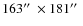 $163\hbox {$^{\prime \prime }$ }\times 181\hbox {$^{\prime \prime }$ }$