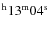 $^{\rm h}13^{\rm m} 04^{\rm s}$