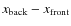 $x_{\rm back}-x_{\rm front}$