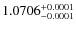 $\rm 1.0706^{+0.0001}_{-0.0001}$