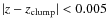 $\vert z-z_{\rm clump}\vert<0.005$