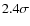$2.4\sigma$