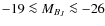 $-19 \la M_{B_J} \la -26$