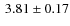 $\:3.81\pm 0.17$
