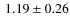 $\:1.19\pm
0.26$