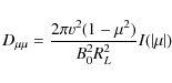 \begin{displaymath}D_{\mu\mu} = \frac{2 \pi v^2 (1-\mu^2)}{B_0^2 R_L^2} I (\left\vert \mu \right\vert)
\end{displaymath}